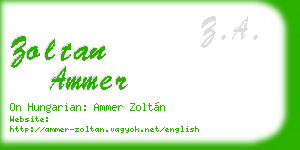 zoltan ammer business card