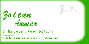 zoltan ammer business card